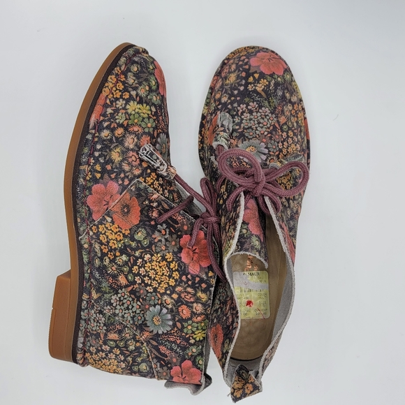 Hush Puppies Shoes - Hush Puppies Women Size 7.5 Leather Cyra Catelyn Floral Lace Up Ankle Boot, NEW!